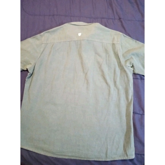 Kuhl Persuadr Men's XL Polyester Solid Green Short Sleeve Button Down Shirt - Picture 4 of 4